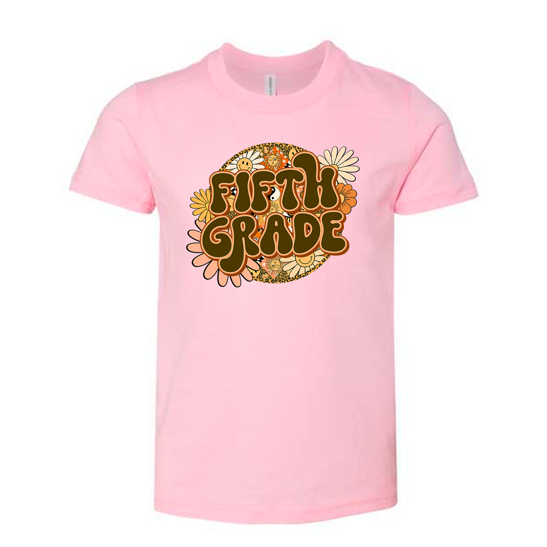 Retro Flowers School Grades Youth T-Shirt (Boutique)