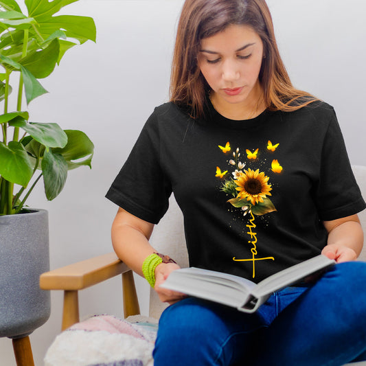 Butterfly Faith Sunflower T-Shirt (Boutique)