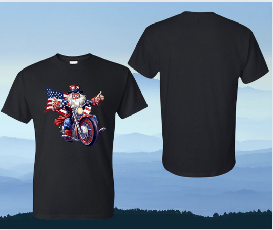 4th of July Uncle Sam Riding Motorcycle Tee