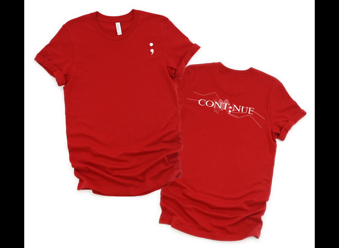 Continue - Front Left Pocket and Back Print Unisex T-Shirt (Boutique)