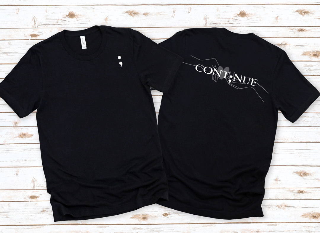 Continue - Front Left Pocket and Back Print Unisex T-Shirt (Boutique)