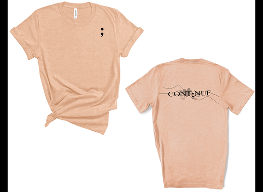 Continue - Front Left Pocket and Back Print Unisex T-Shirt (Boutique)