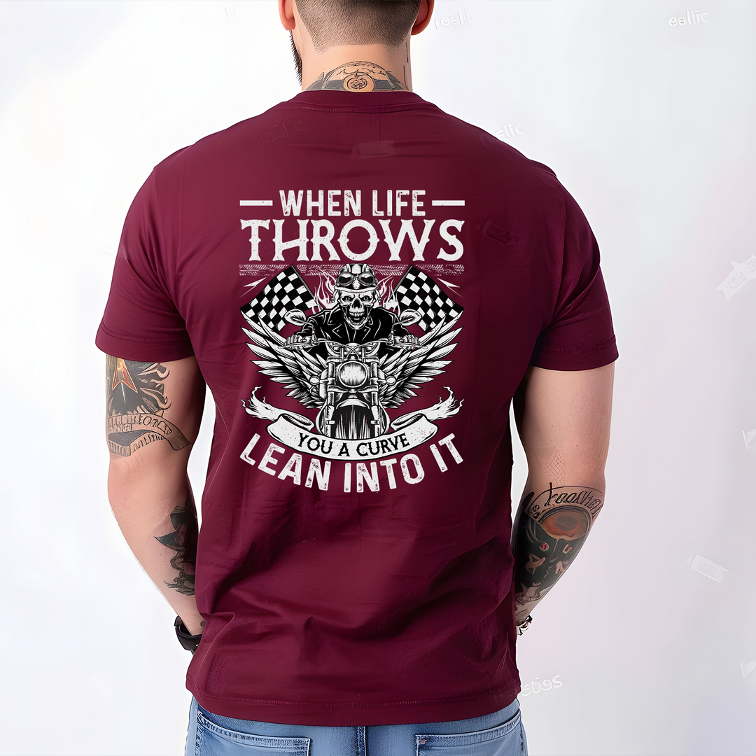 Lean Into It Biker - Back Print - Unisex T-Shirt (Boutique)