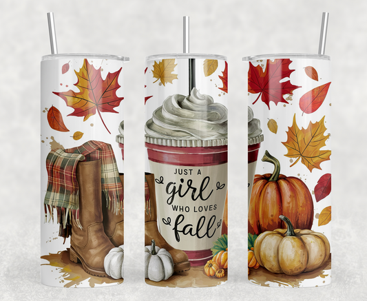 Just a Girl Who Loves Fall 20oz Skinny Tumbler