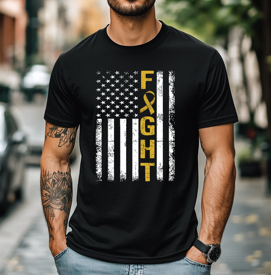 Childhood Cancer Fight Flag T-shirt (Boutique)