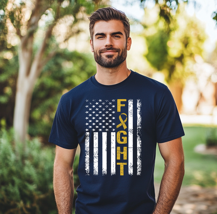 Childhood Cancer Fight Flag T-shirt (Boutique)