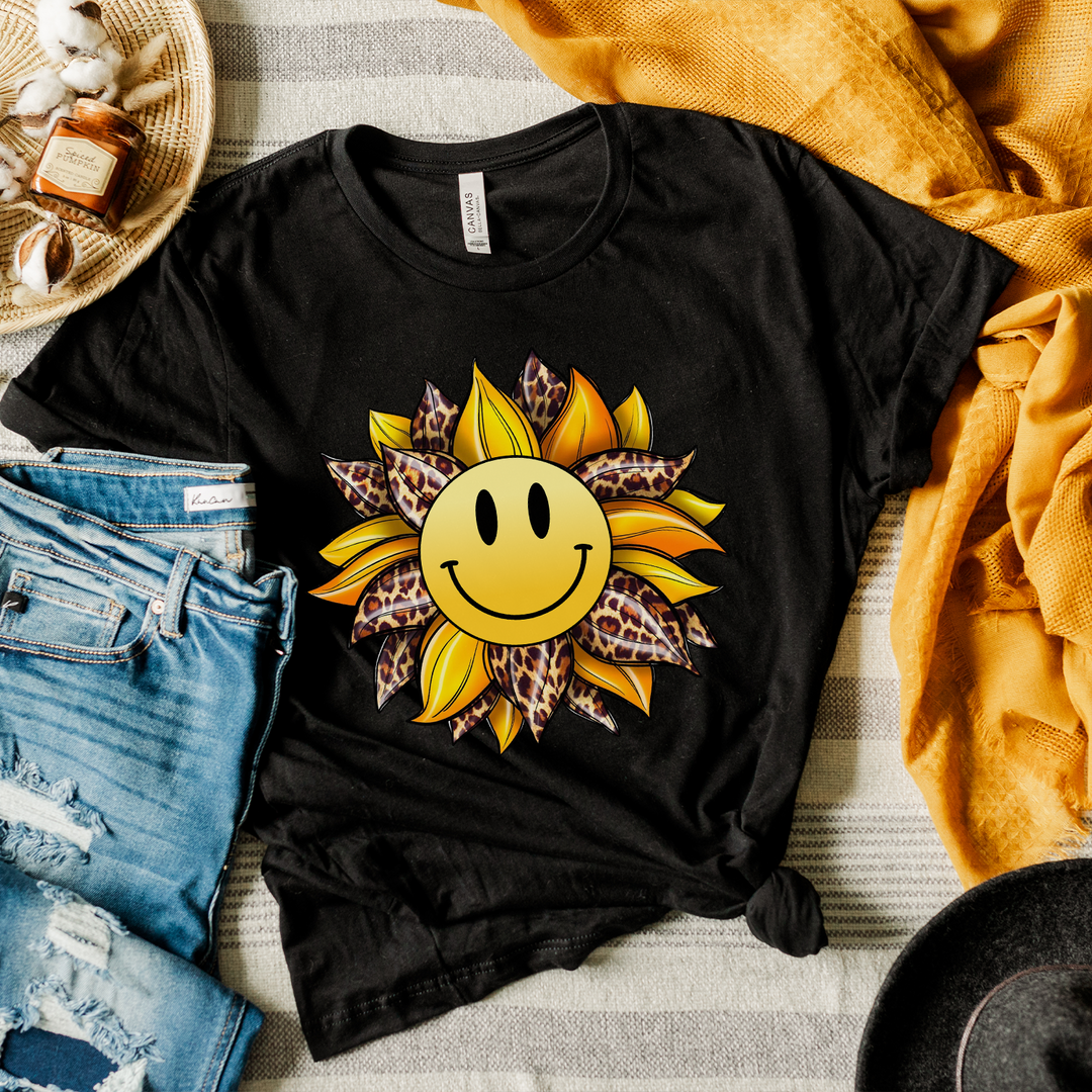 Smiley Face Sunflower Unisex T-Shirt (Boutique)