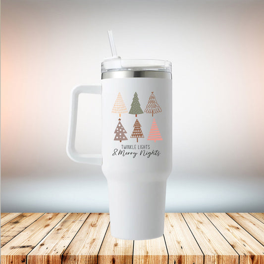 Twinkle Lights & Merry Nights 40oz Travel Mug