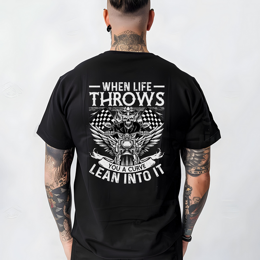 Lean Into It Biker - Back Print - Unisex T-Shirt (Boutique)