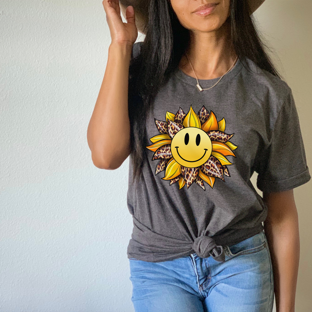 Smiley Face Sunflower Unisex T-Shirt (Boutique)