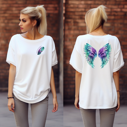 Suicide Prevention Wings - Back & Pocket Print T-Shirt (Boutique)